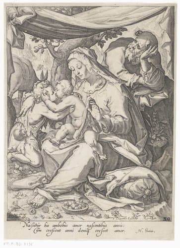 Heilige Familie met Johannes de Doper by Zacharias Dolendo