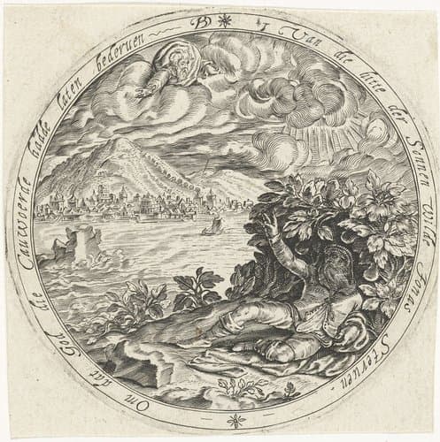Jona onder de wonderboom by Bartholomeus Willemsz. Dolendo