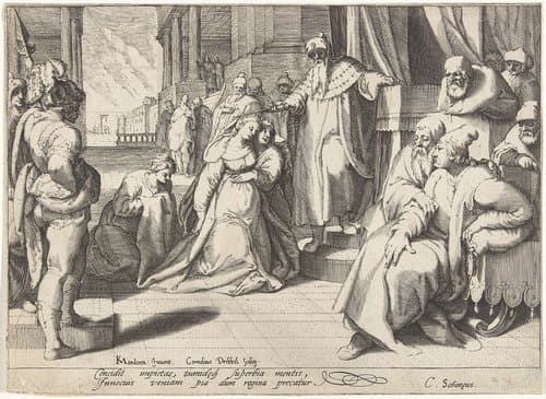 Ester voor Ahasveros by Cornelis Jacobsz. Drebbel