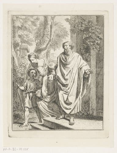 Abraham verdrijft Hagar en Ismaël by Louis Fabritius Dubourg