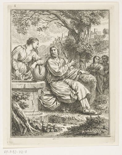 Christus in gesprek met de Samaritaanse vrouw by Louis Fabritius Dubourg