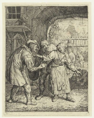 De bedrogen echtgenoot by Cornelis Dusart