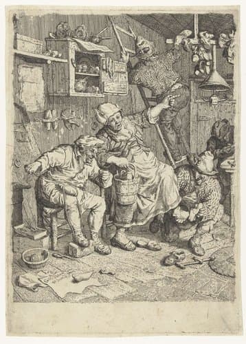 De vermaarde schoenmaker by Cornelis Dusart