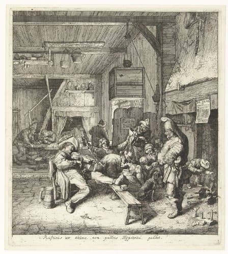 Vioolspeler in een herberg by Cornelis Dusart