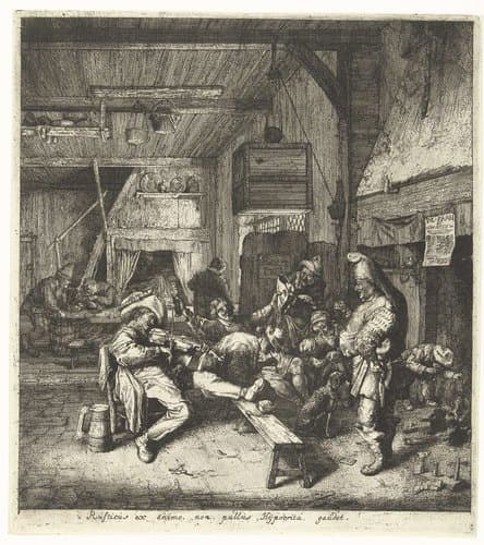 Vioolspeler in de herberg by Cornelis Dusart