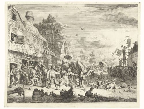Grote dorpskermis by Cornelis Dusart