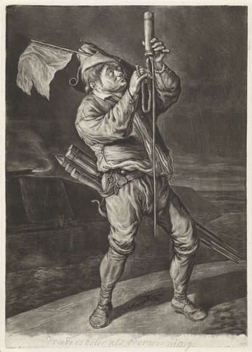 De man met de vuurpijl by Cornelis Dusart
