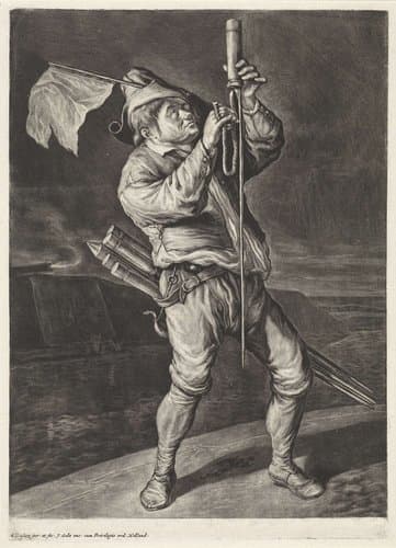 De man met de vuurpijl by Cornelis Dusart