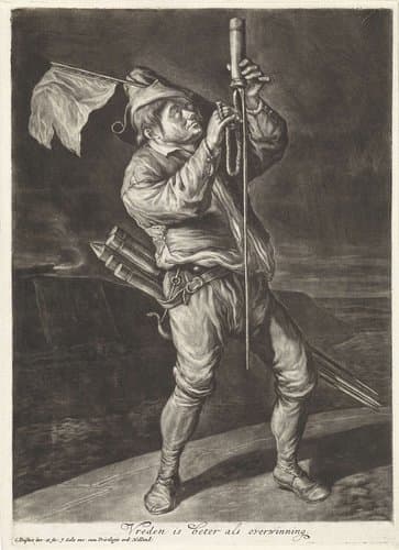 De man met de vuurpijl by Cornelis Dusart