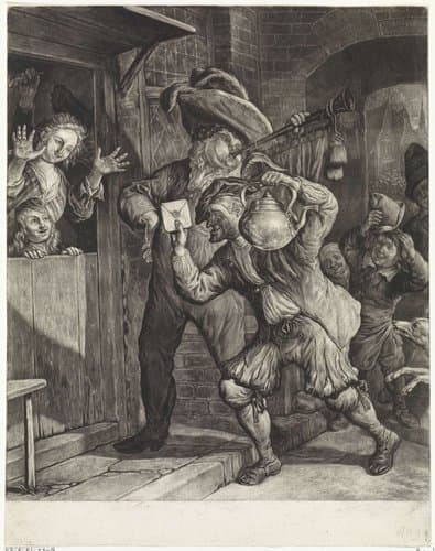 Loterij van Grootebroek, 1694 by Cornelis Dusart