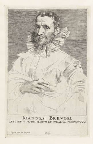 Portret van Jan Brueghel de Oude by Anthony van Dyck