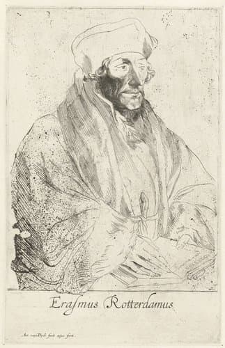Portret van Erasmus van Rotterdam by Anthony van Dyck