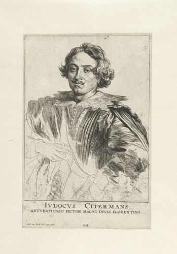 Portret van Justus Sustermans by Anthony van Dyck