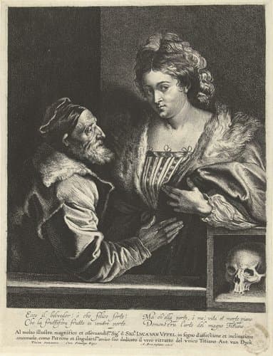 Titiaan en zijn maitresse by Anthony van Dyck