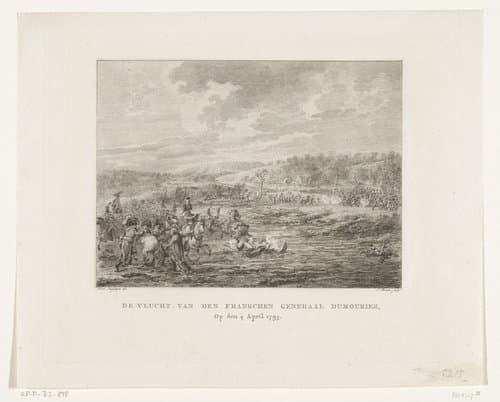 Vlucht van de Franse generaal Charles-Francois Dumouriez by Joannes Bemme