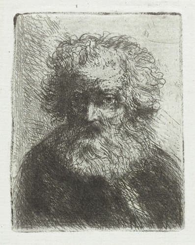 Bebaarde oude man by Jan Chalon
