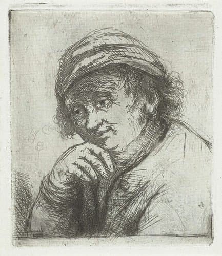 Man met hand onder zijn kin by Jan Chalon