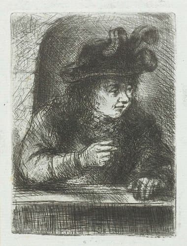 Man bij balustrade by Jan Chalon