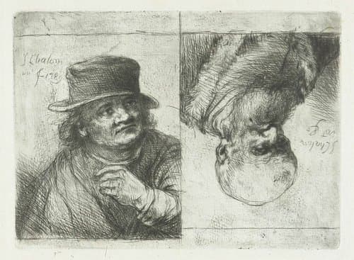 Twee mansportretten by Jan Chalon