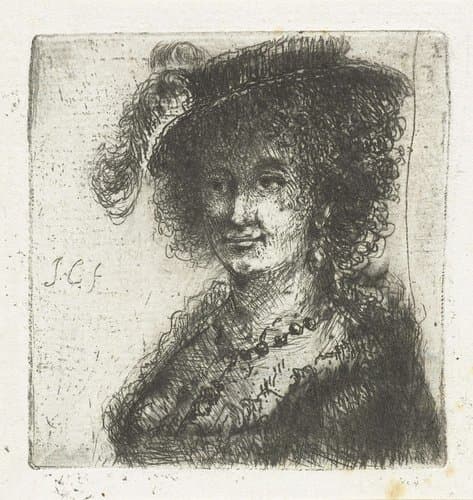 Vrouw met hoed by Jan Chalon