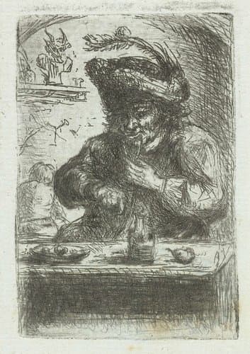 Man aan de eettafel by Jan Chalon