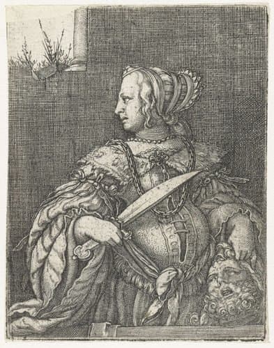Judith met hoofd van Holofernes en zwaard by Barthel Beham