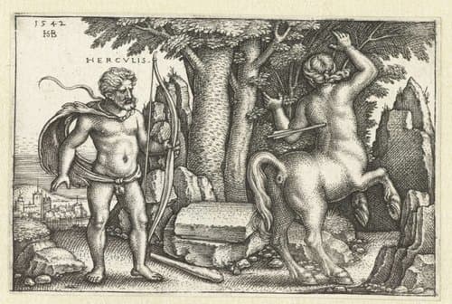 Hercules doodt Nessus by Hans Sebald Beham
