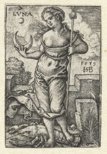 Zeven planeten en sterrenbeelden by Hans Sebald Beham