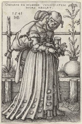 Vrouw en de Dood by Hans Sebald Beham
