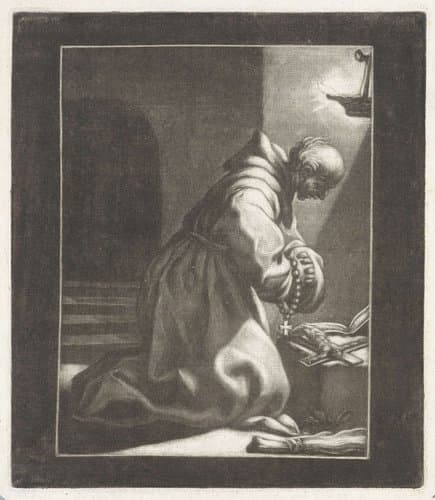 Biddende kluizenaar by Wallerant Vaillant
