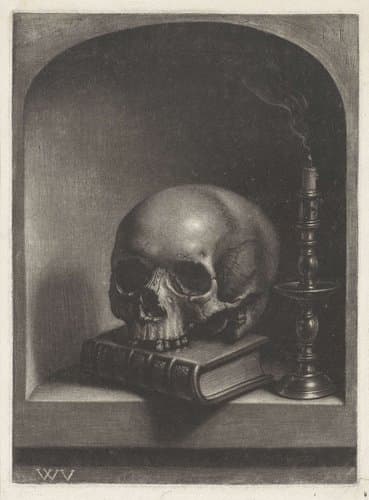 Vanitasstilleven in een nis by Wallerant Vaillant