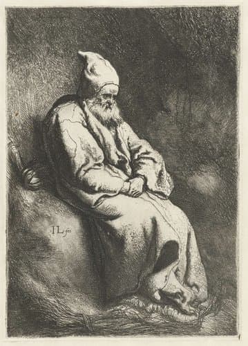 Kluizenaar in een grot by Jan Lievens