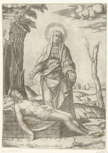 Bewening van dode Christus door Maria by anonymous