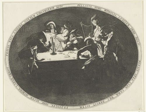 De verloren zoon speelt een kaartspel by Jacques Callot