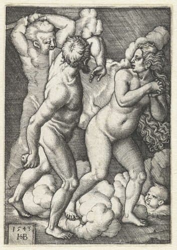 Verdrijving van Adam en Eva uit het Paradijs by Hans Sebald Beham