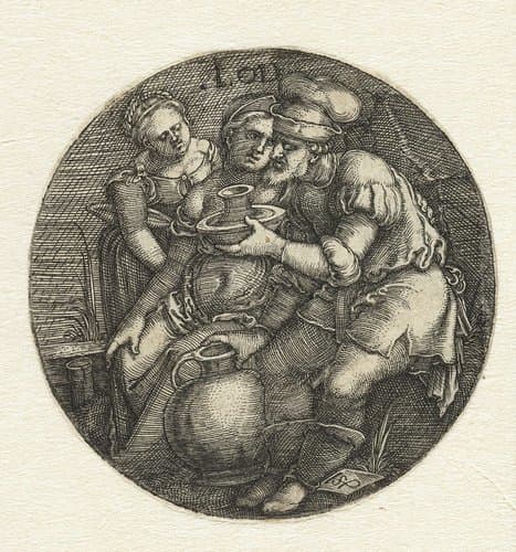 Lot en zijn dochters by Hans Sebald Beham