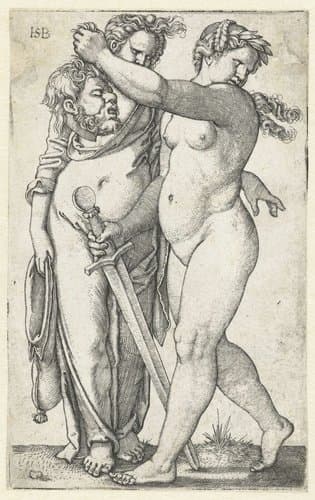Judith met hoofd van Holofernes en dienstmaagd by Hans Sebald Beham