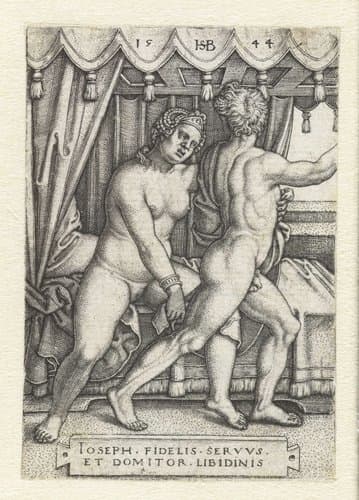 Jozef en de vrouw van Potifar by Hans Sebald Beham