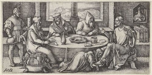 Christus in het huis van Simon de Farizeeër by Hans Sebald Beham
