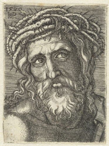 Hoofd van Christus met doornenkroon by Hans Sebald Beham