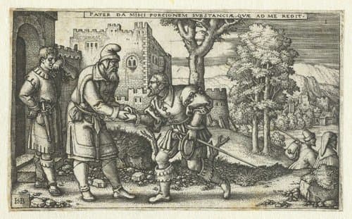 Vertrek van de verloren zoon by Hans Sebald Beham
