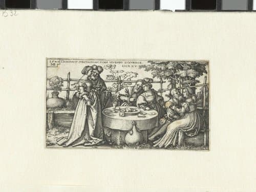 Verloren zoon verspilt zijn erfenis by Hans Sebald Beham
