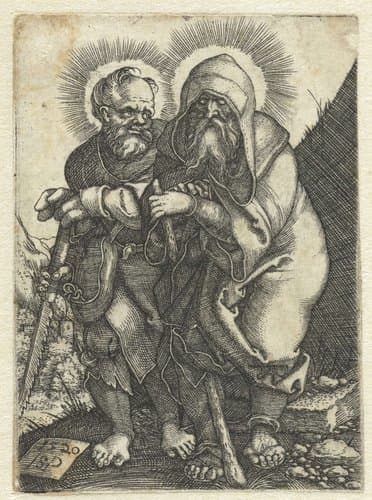 Simon Zelotes en Judas Taddeüs by Hans Sebald Beham