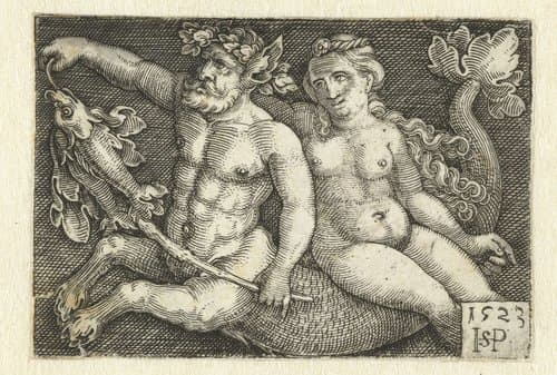 Triton en Nereïde by Hans Sebald Beham