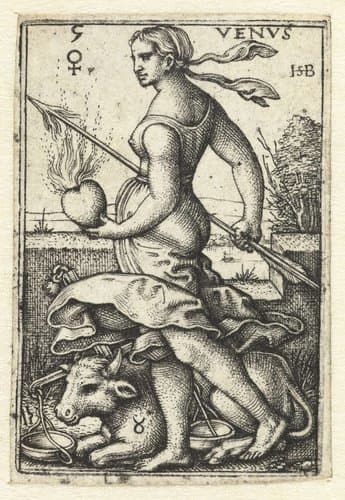Venus met sterrenbeelden Stier en Weegschaal by Hans Sebald Beham