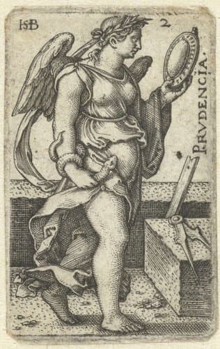 Kennis en Zeven Deugden by Hans Sebald Beham