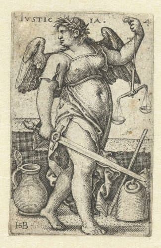 Kennis en Zeven Deugden by Hans Sebald Beham
