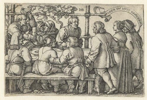 Boeren aan een feestmaal by Hans Sebald Beham
