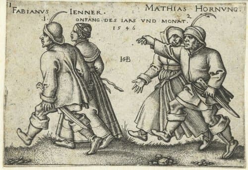 Dansende boerenparen by Hans Sebald Beham
