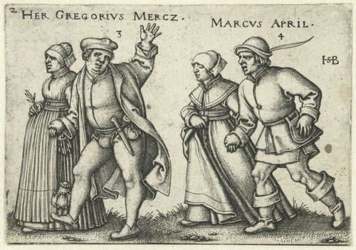 Maart en April by Hans Sebald Beham